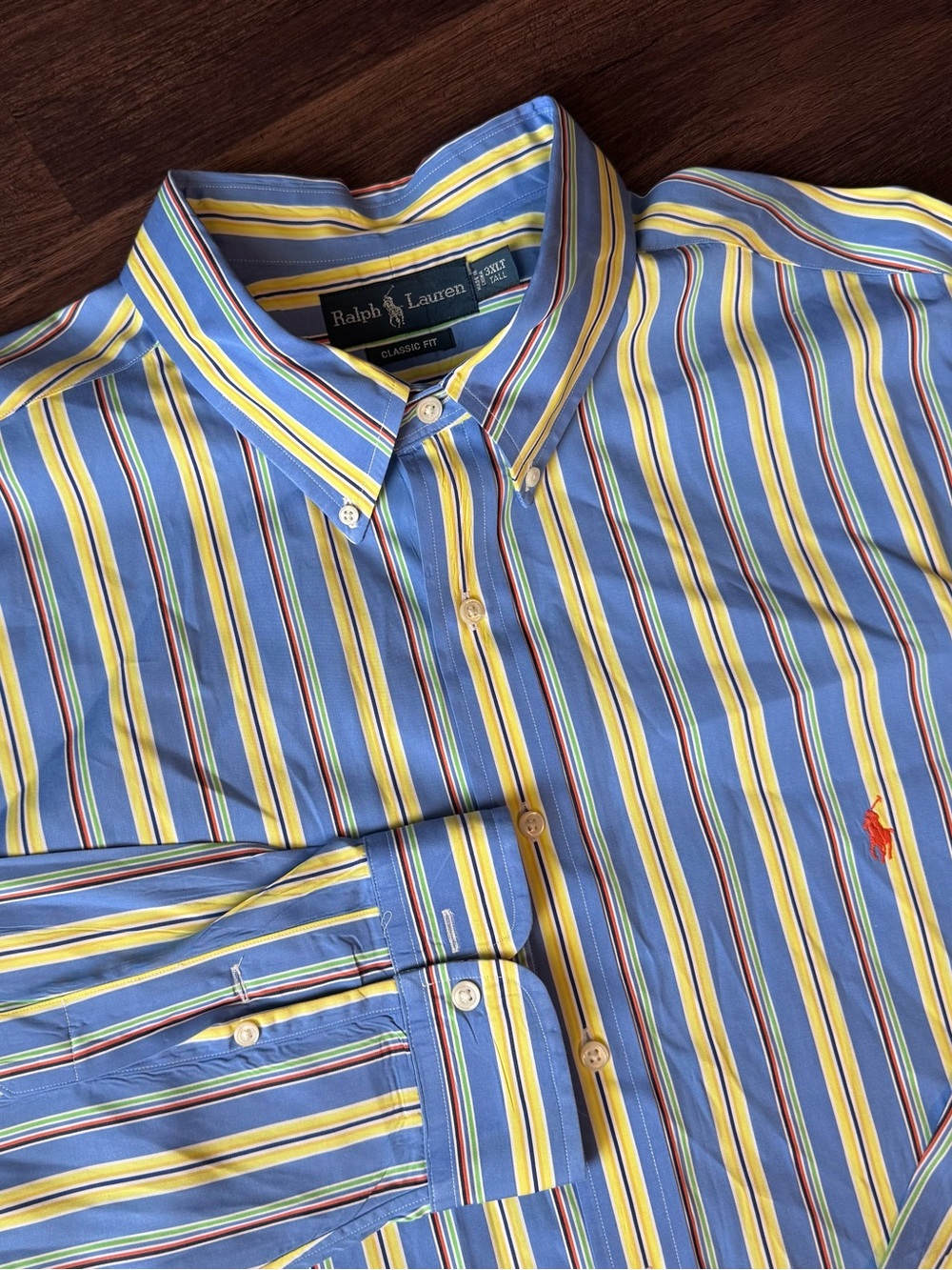 Polo Ralph Lauren Shirt Big & Tall Men Multi Stripe Button Up 3XLT Classic Fit